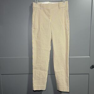NWT J.Crew Slim Stripe Cameron Seersucker Ankle Trousers Multicolor Waist 28"
